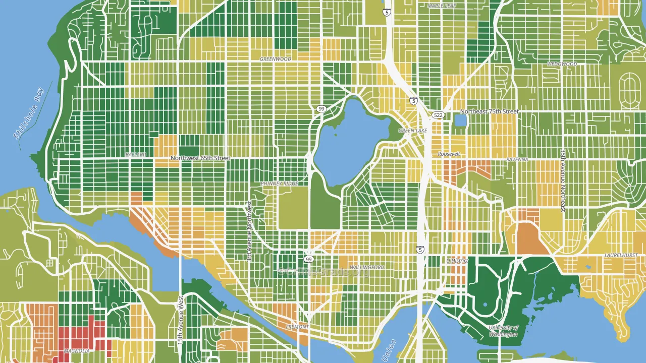 98103, WA Map of Drug-Related Crime Rates