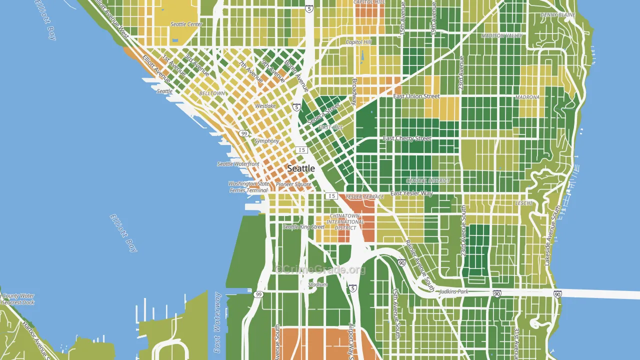 98104, WA Map of Drug-Related Crime Rates