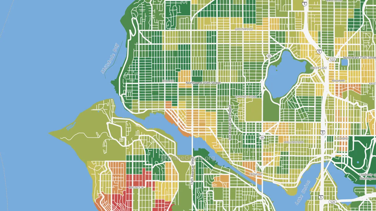 98107, WA Map of Drug-Related Crime Rates