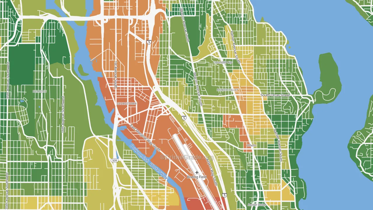 98108, WA Map of Drug-Related Crime Rates