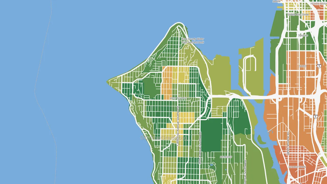 98116, WA Map of Drug-Related Crime Rates
