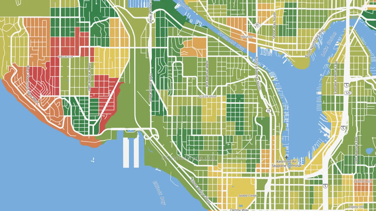 98119, WA Map of Drug-Related Crime Rates