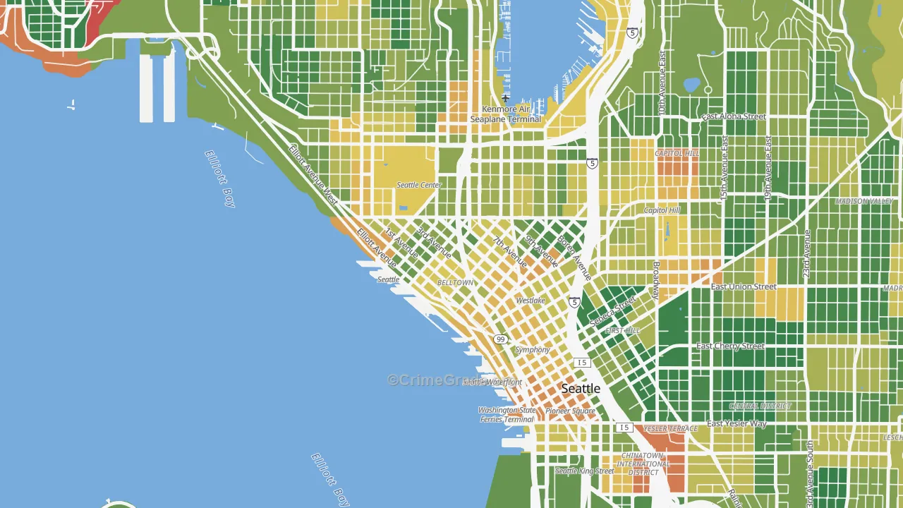 98121, WA Map of Drug-Related Crime Rates
