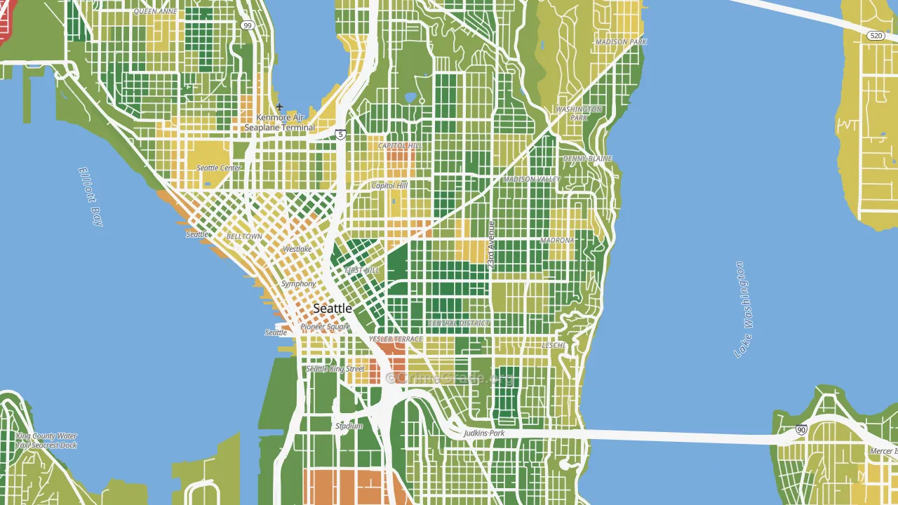 98122, WA Map of Drug-Related Crime Rates