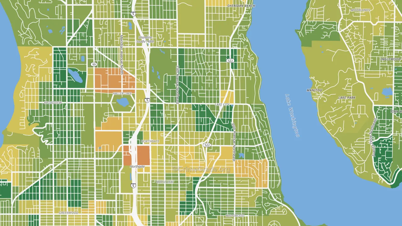 98125, WA Map of Drug-Related Crime Rates