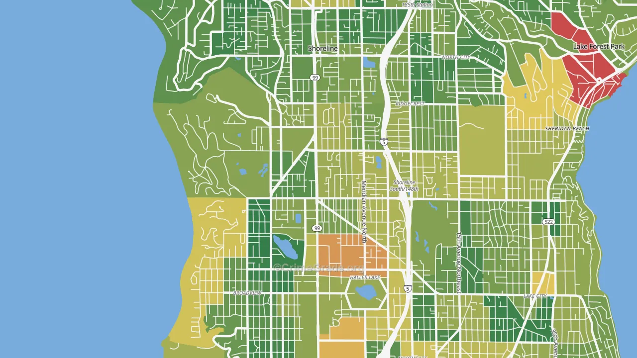 98133, WA Map of Drug-Related Crime Rates