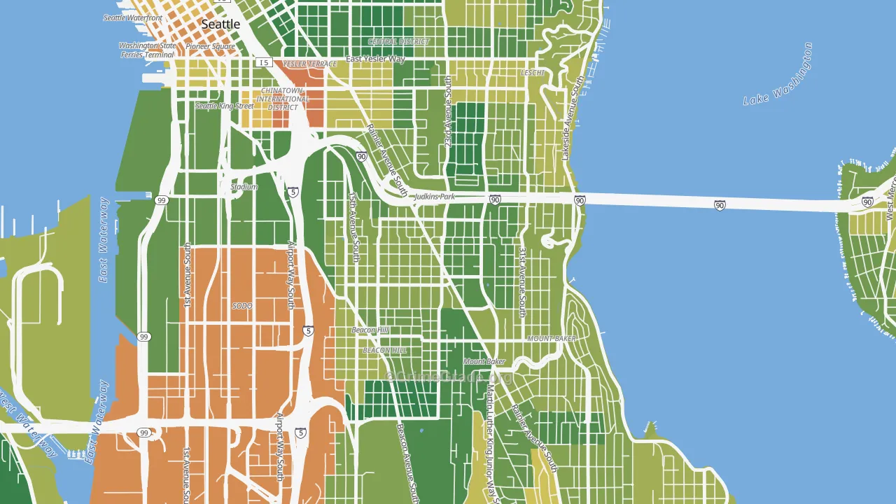 98144, WA Map of Drug-Related Crime Rates