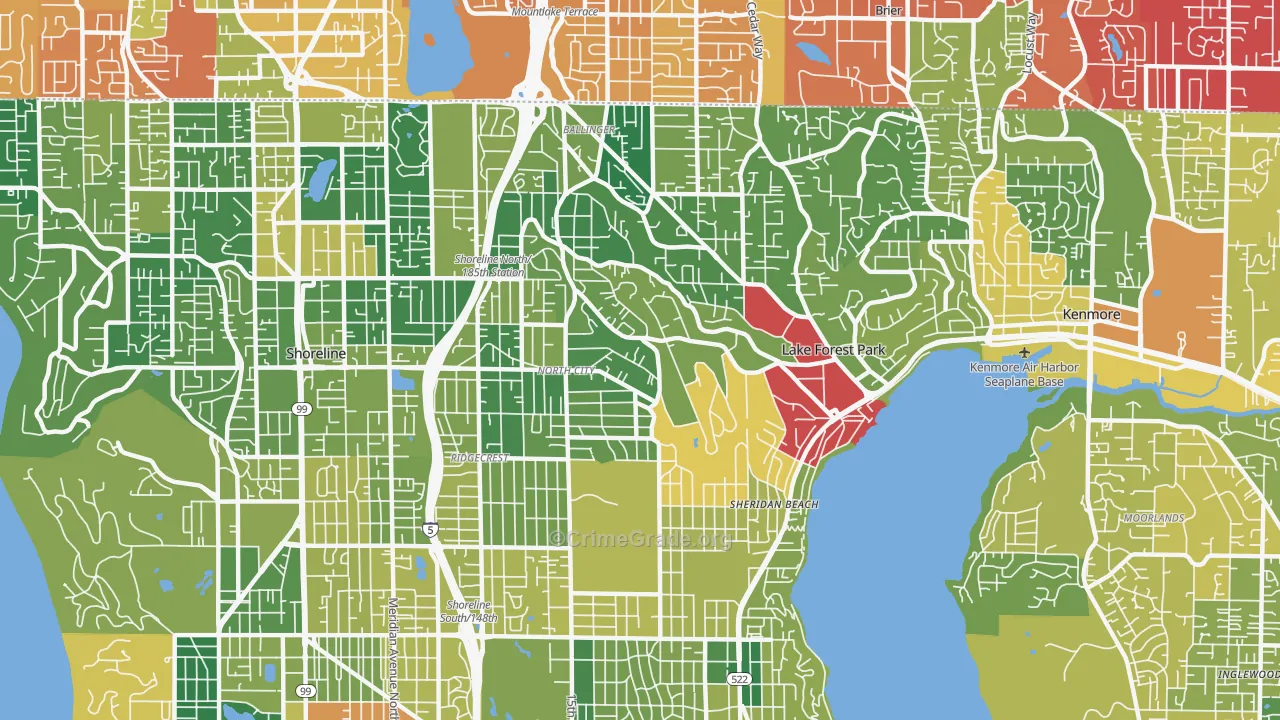 98155, WA Map of Drug-Related Crime Rates