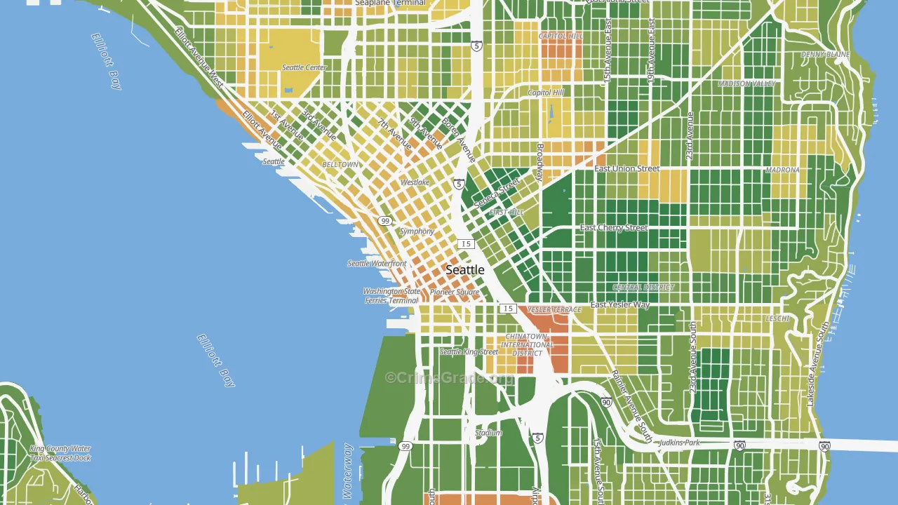 98164, WA Map of Drug-Related Crime Rates