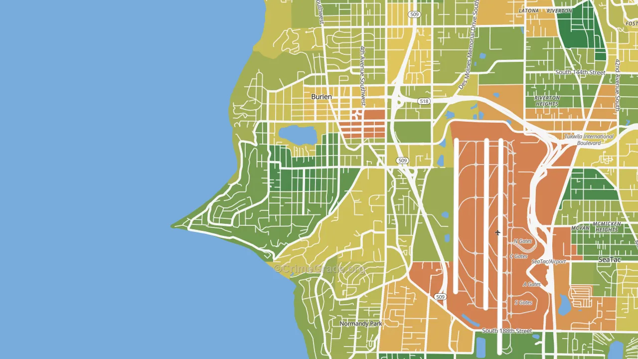98166, WA Map of Drug-Related Crime Rates