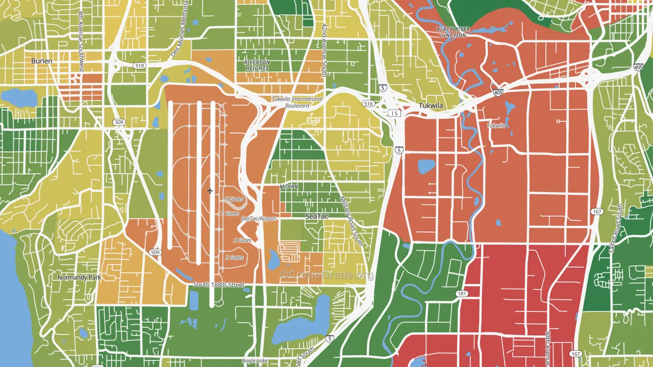 98188, WA Map of Drug-Related Crime Rates