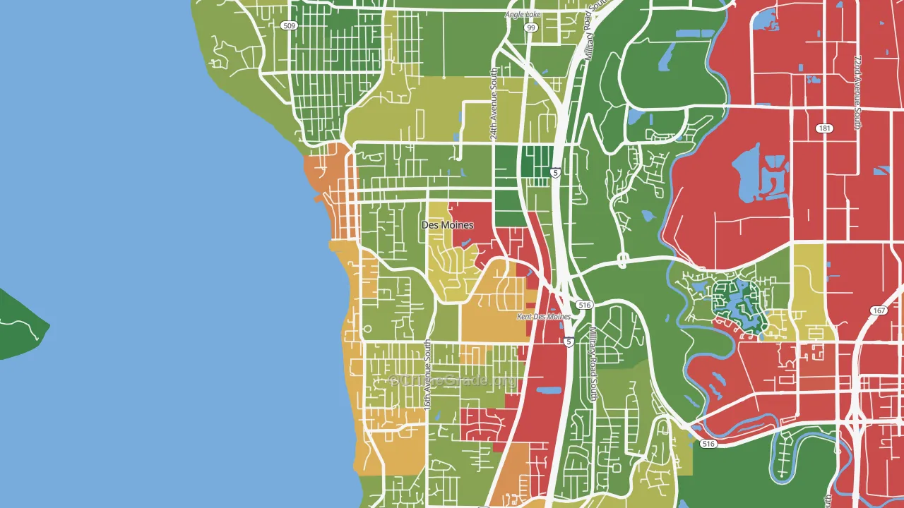 98198, WA Map of Drug-Related Crime Rates