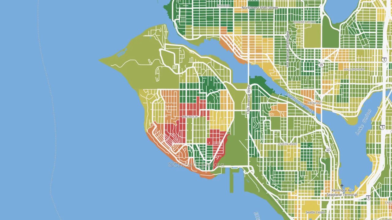 98199, WA Map of Drug-Related Crime Rates
