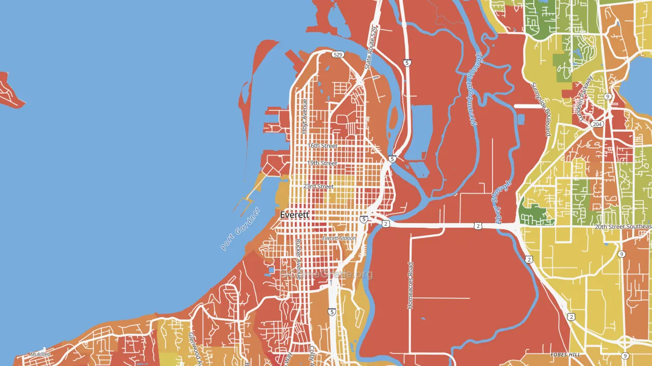 98201, WA Map of Drug-Related Crime Rates