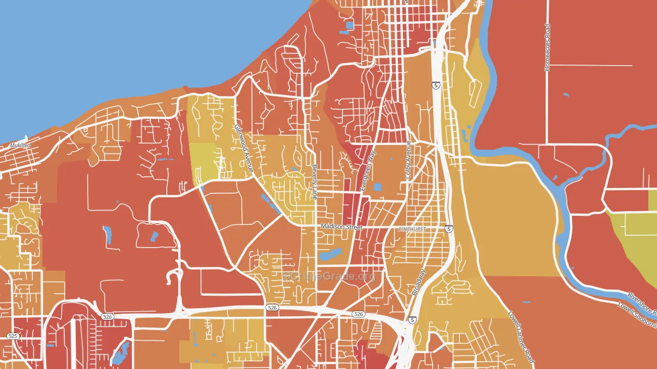 98203, WA Map of Drug-Related Crime Rates