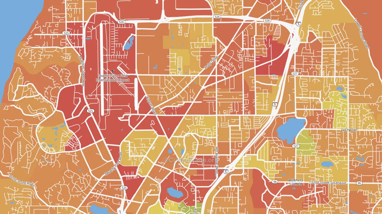 98204, WA Map of Drug-Related Crime Rates