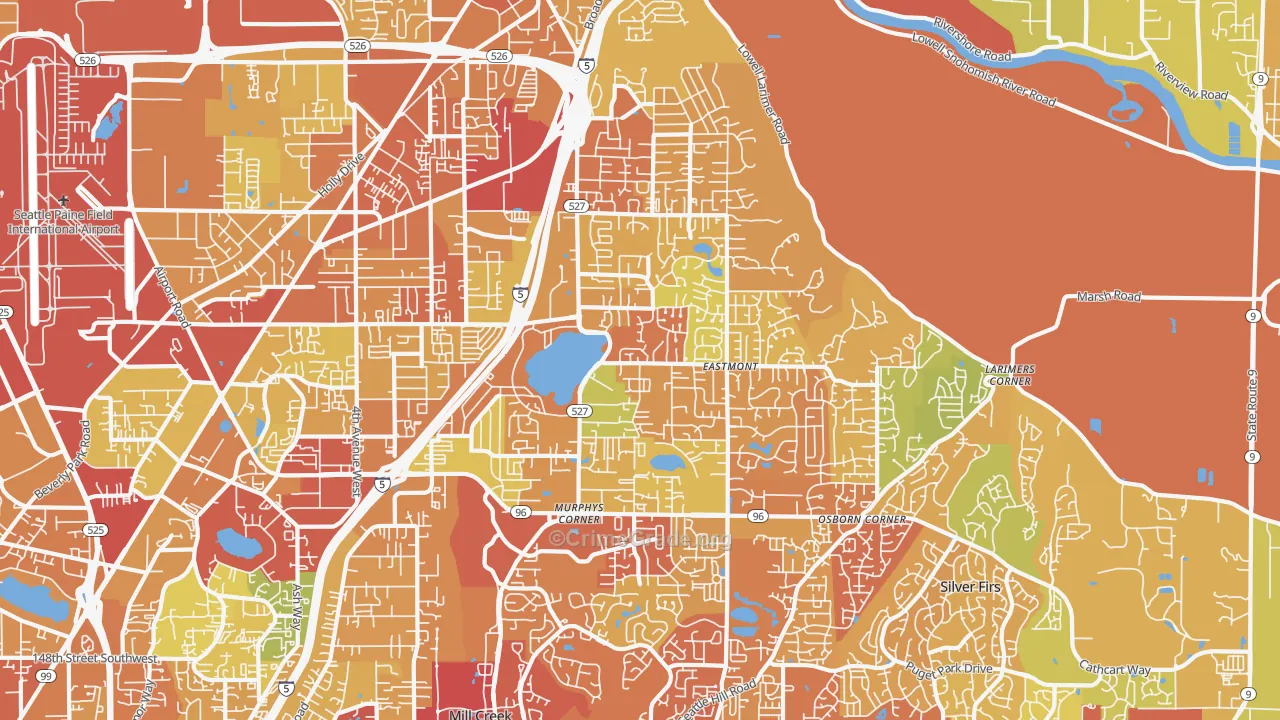 98208, WA Map of Drug-Related Crime Rates