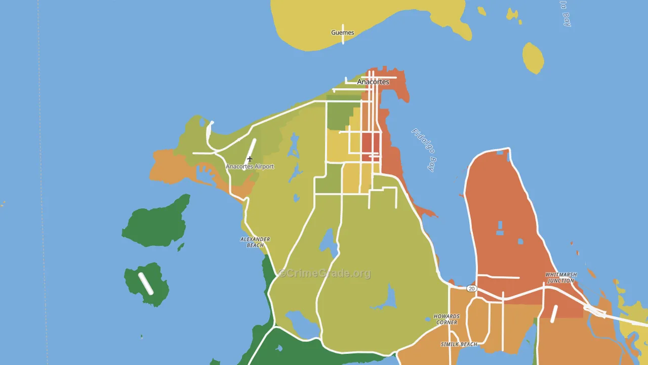 98221, WA Map of Drug-Related Crime Rates
