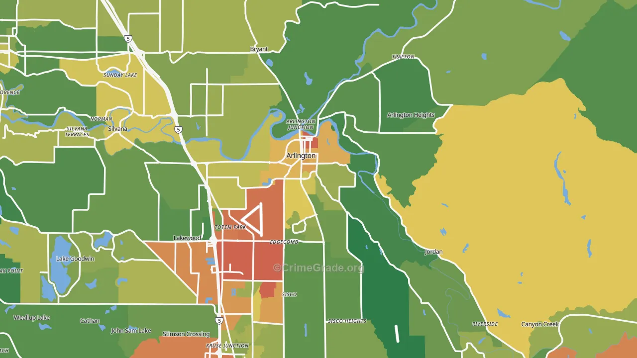 98223, WA Map of Drug-Related Crime Rates