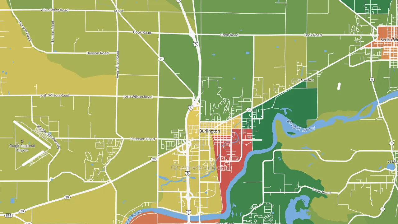 98233, WA Map of Drug-Related Crime Rates