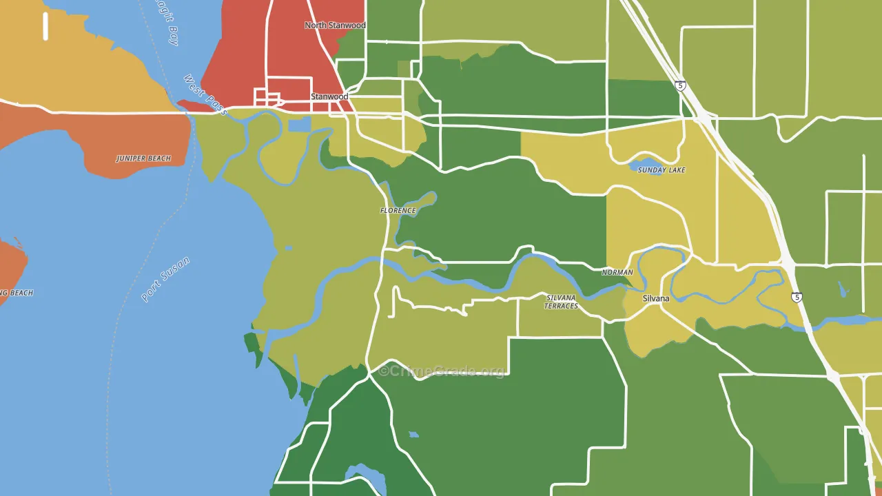 98292, WA Map of Drug-Related Crime Rates