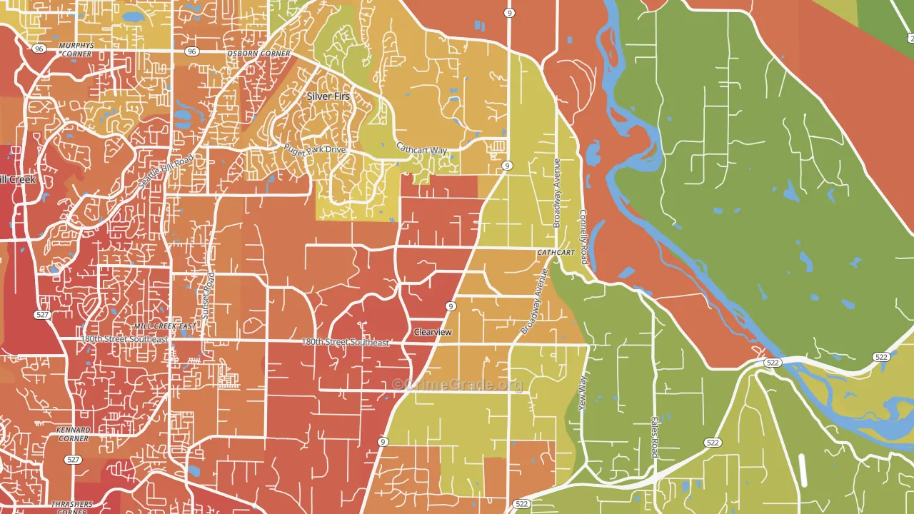 98296, WA Map of Drug-Related Crime Rates