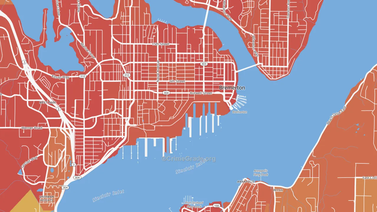 98314, WA Map of Drug-Related Crime Rates