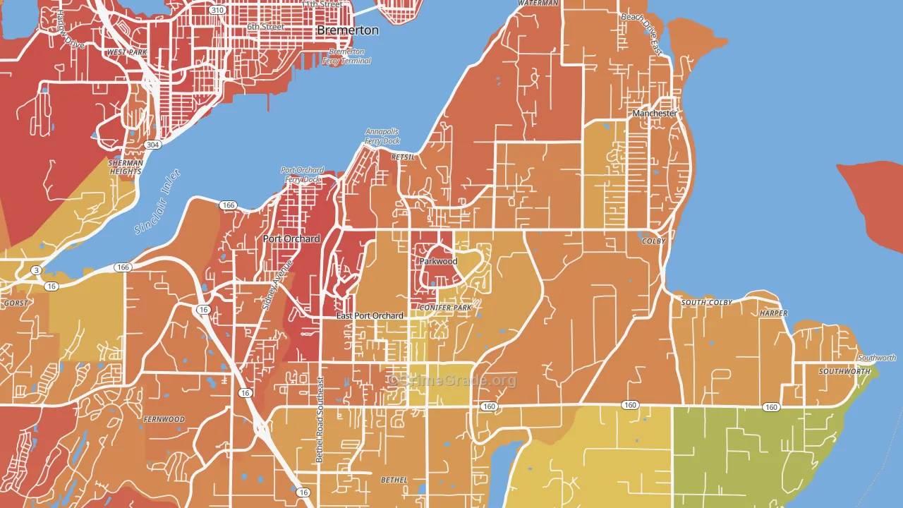 98366, WA Map of Drug-Related Crime Rates