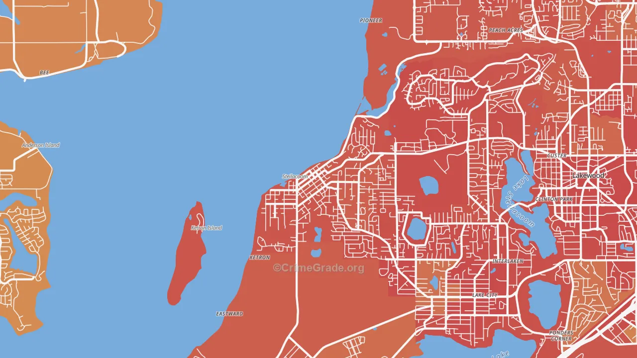 98388, WA Map of Drug-Related Crime Rates