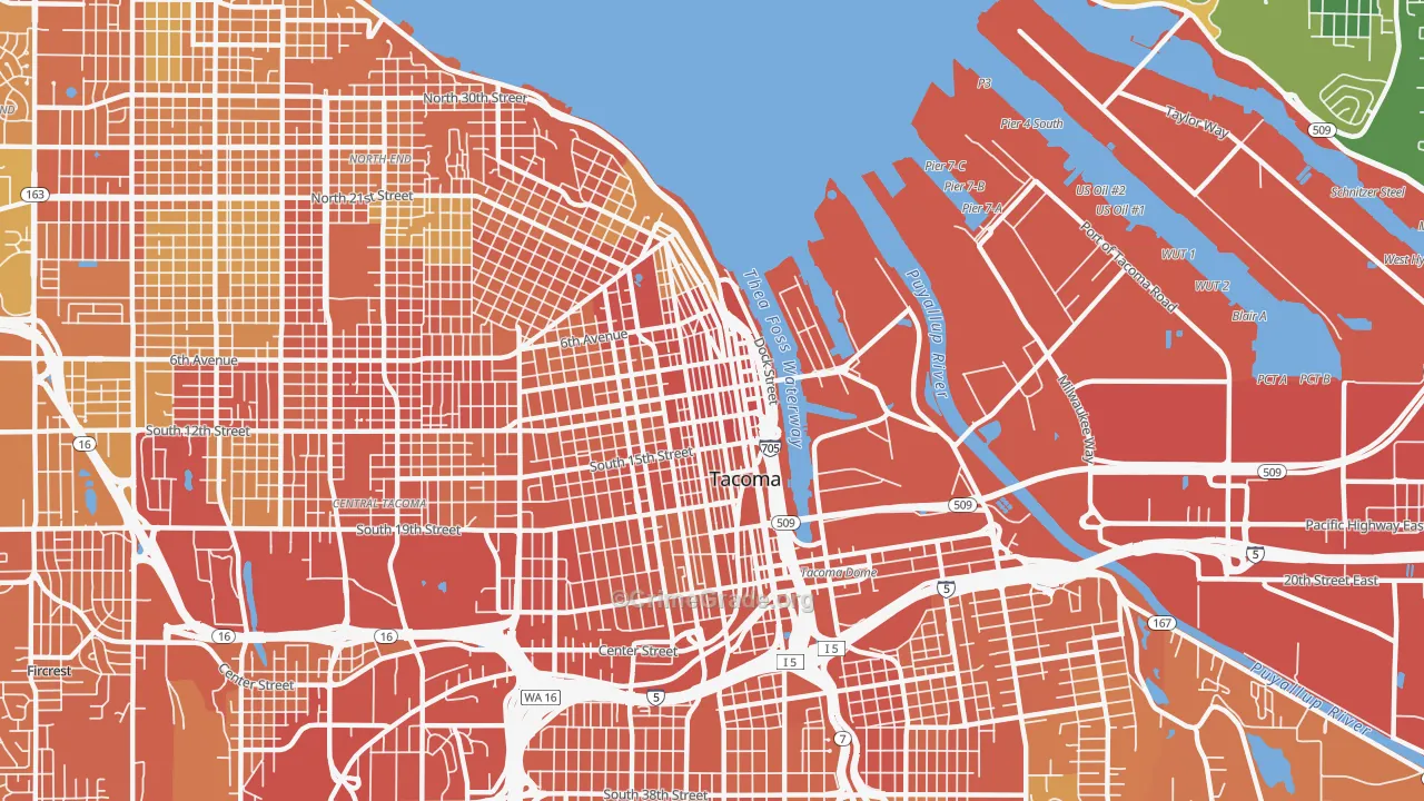 98402, WA Map of Drug-Related Crime Rates
