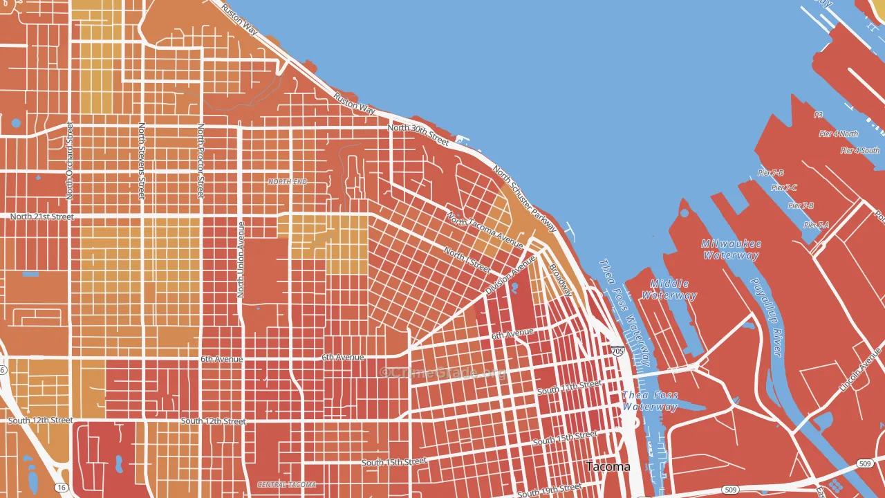 98403, WA Map of Drug-Related Crime Rates