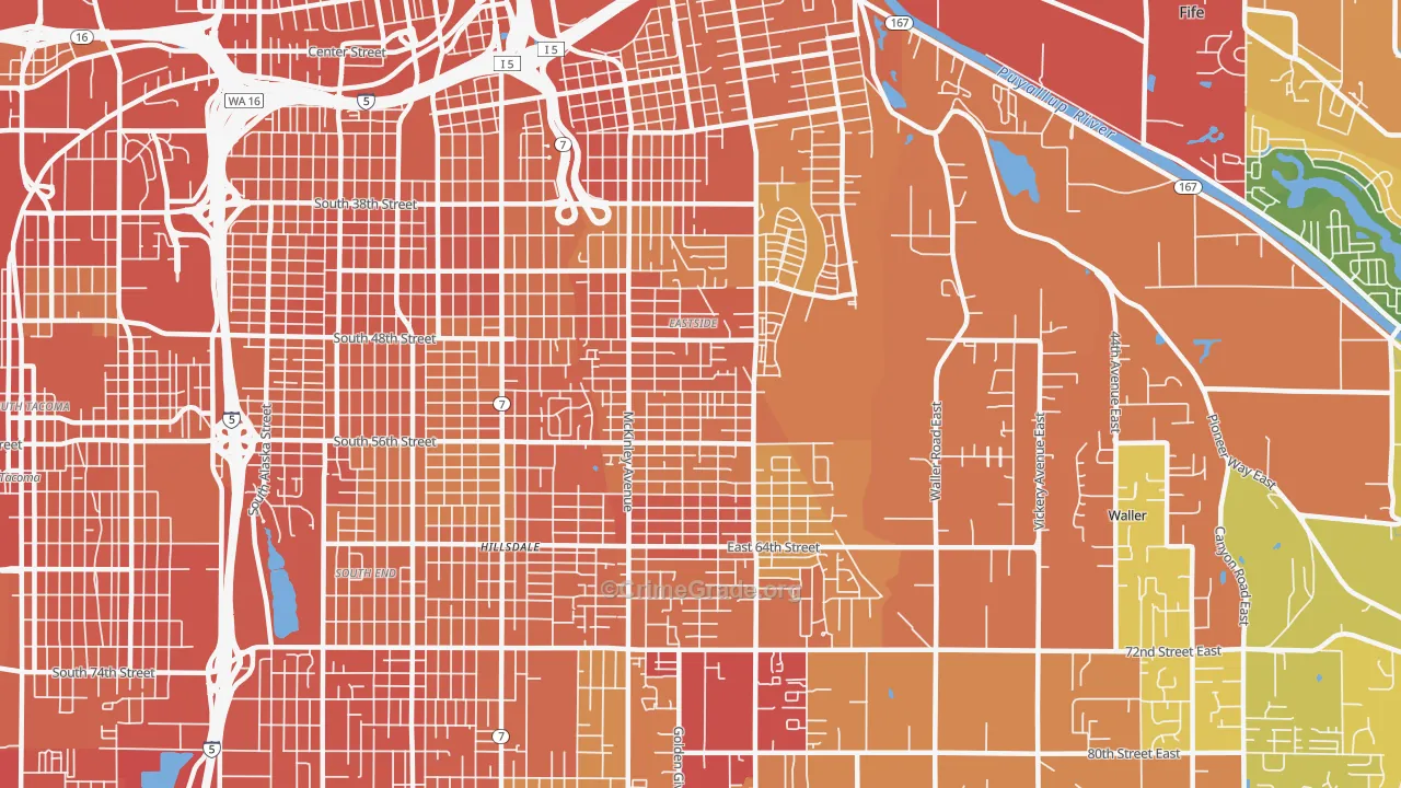 98404, WA Map of Drug-Related Crime Rates