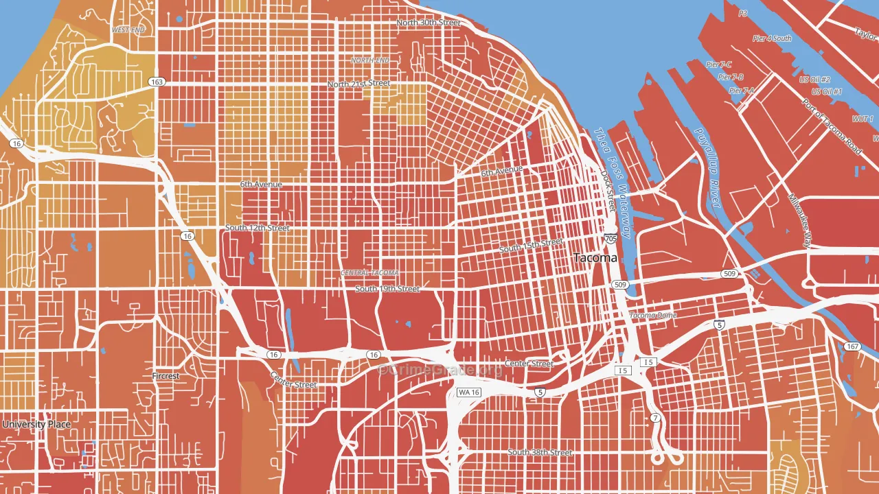 98405, WA Map of Drug-Related Crime Rates