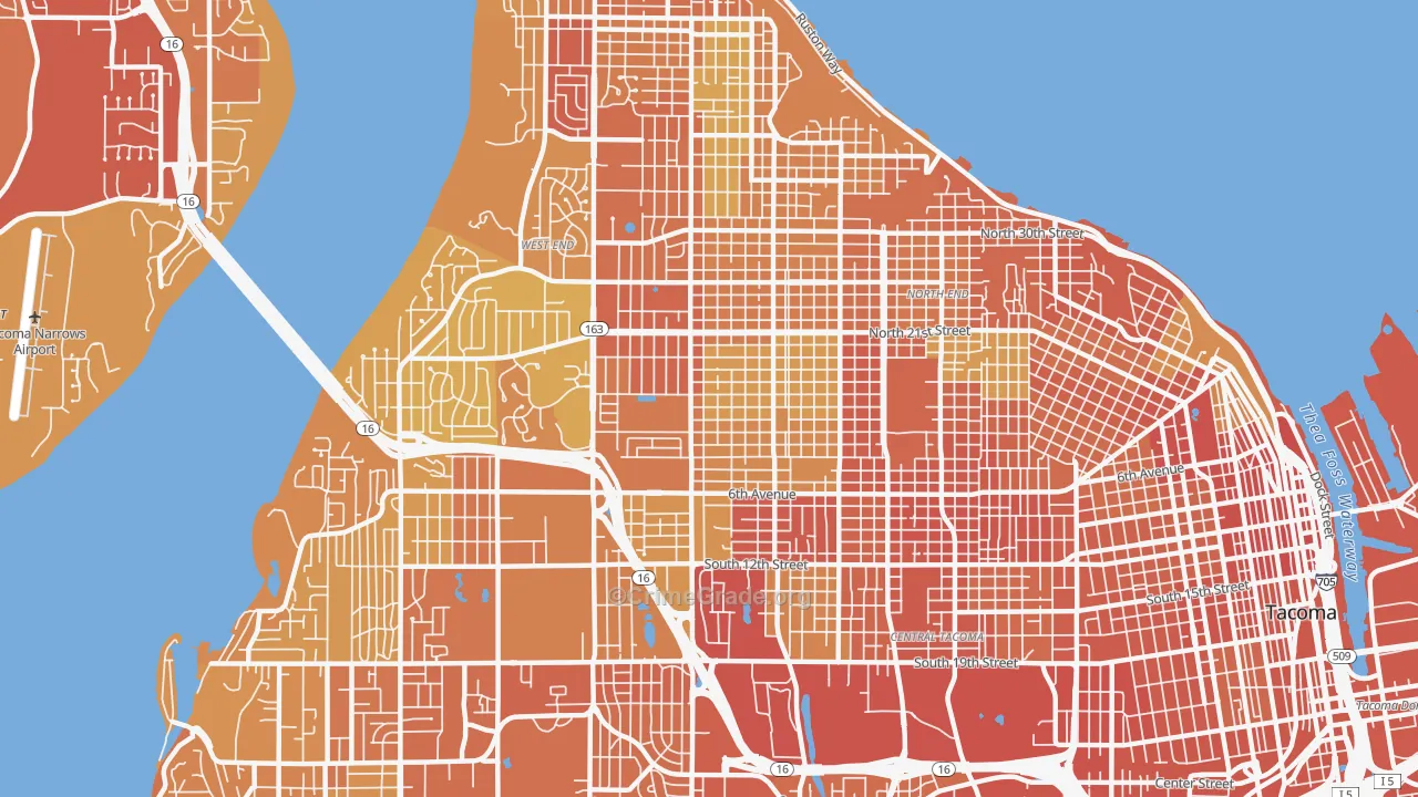 98406, WA Map of Drug-Related Crime Rates