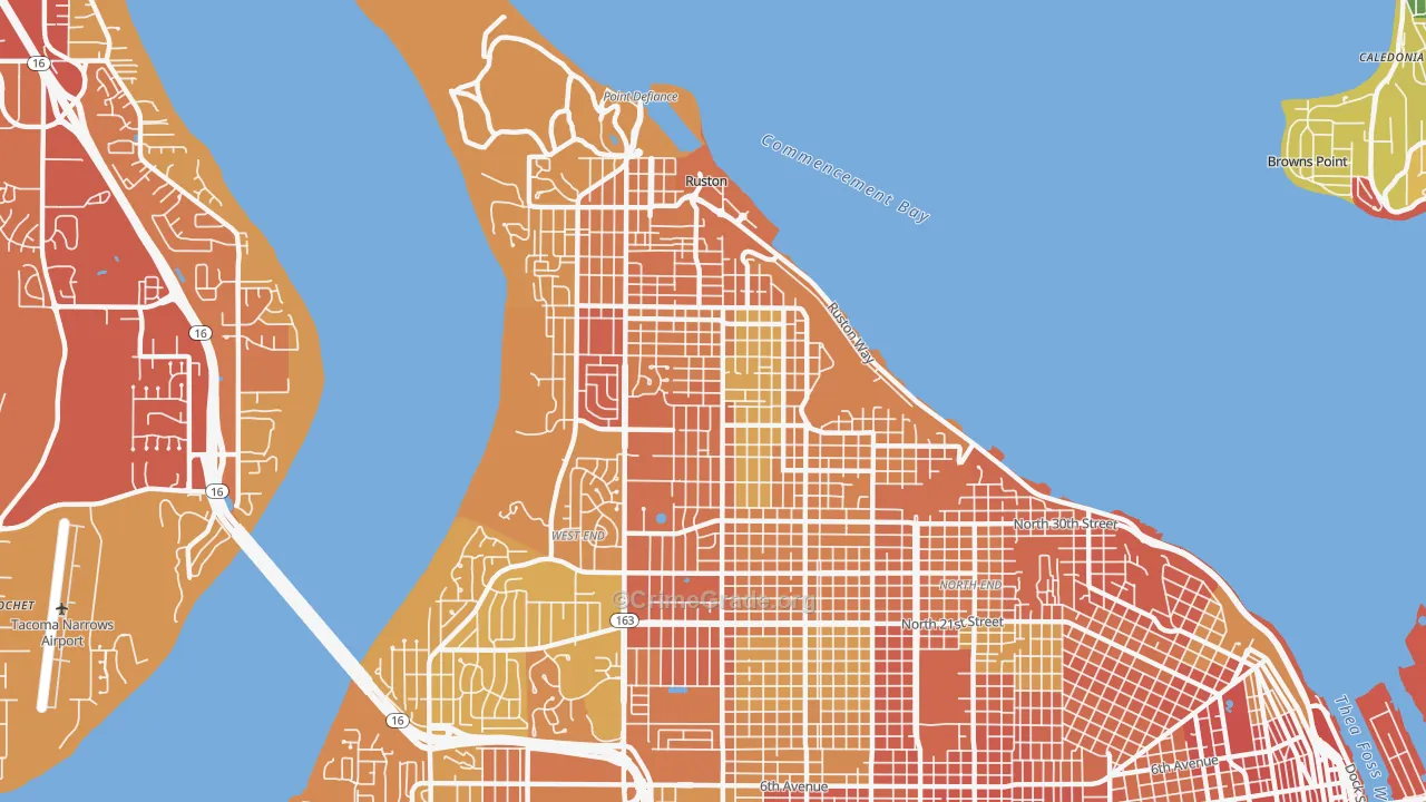 98407, WA Map of Drug-Related Crime Rates