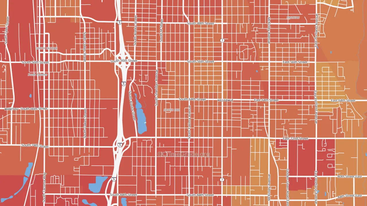98408, WA Map of Drug-Related Crime Rates