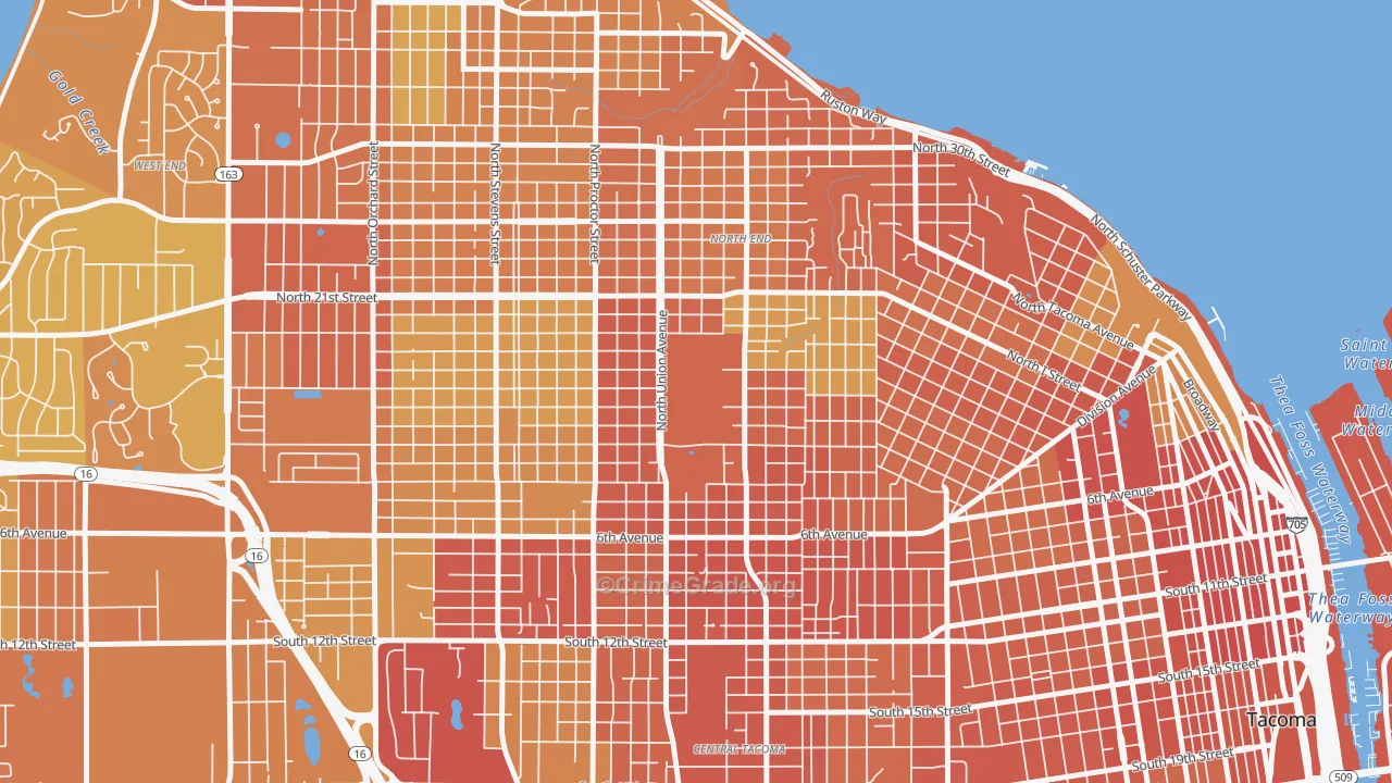 98416, WA Map of Drug-Related Crime Rates