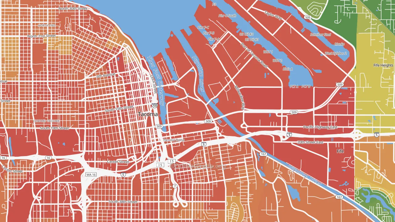 98421, WA Map of Drug-Related Crime Rates
