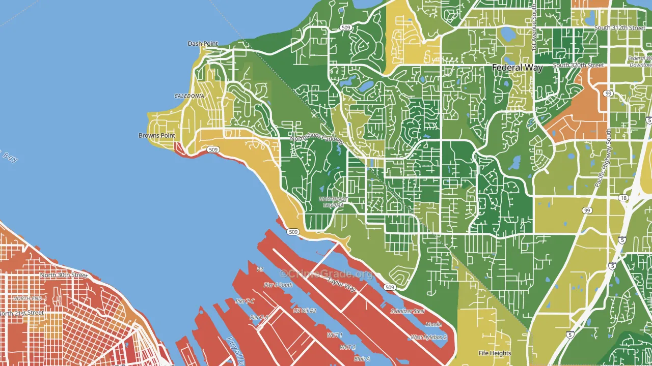 98422, WA Map of Drug-Related Crime Rates