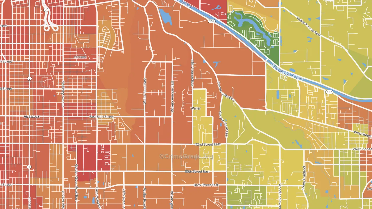 98443, WA Map of Drug-Related Crime Rates