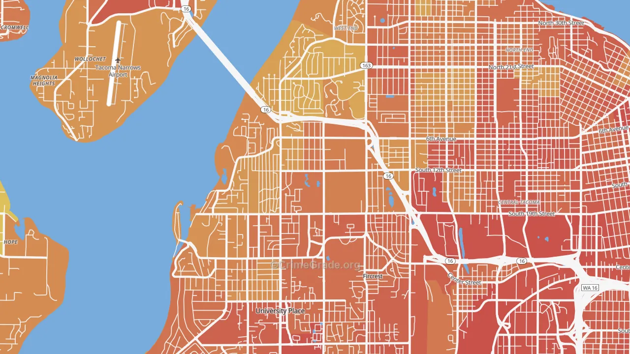 98465, WA Map of Drug-Related Crime Rates