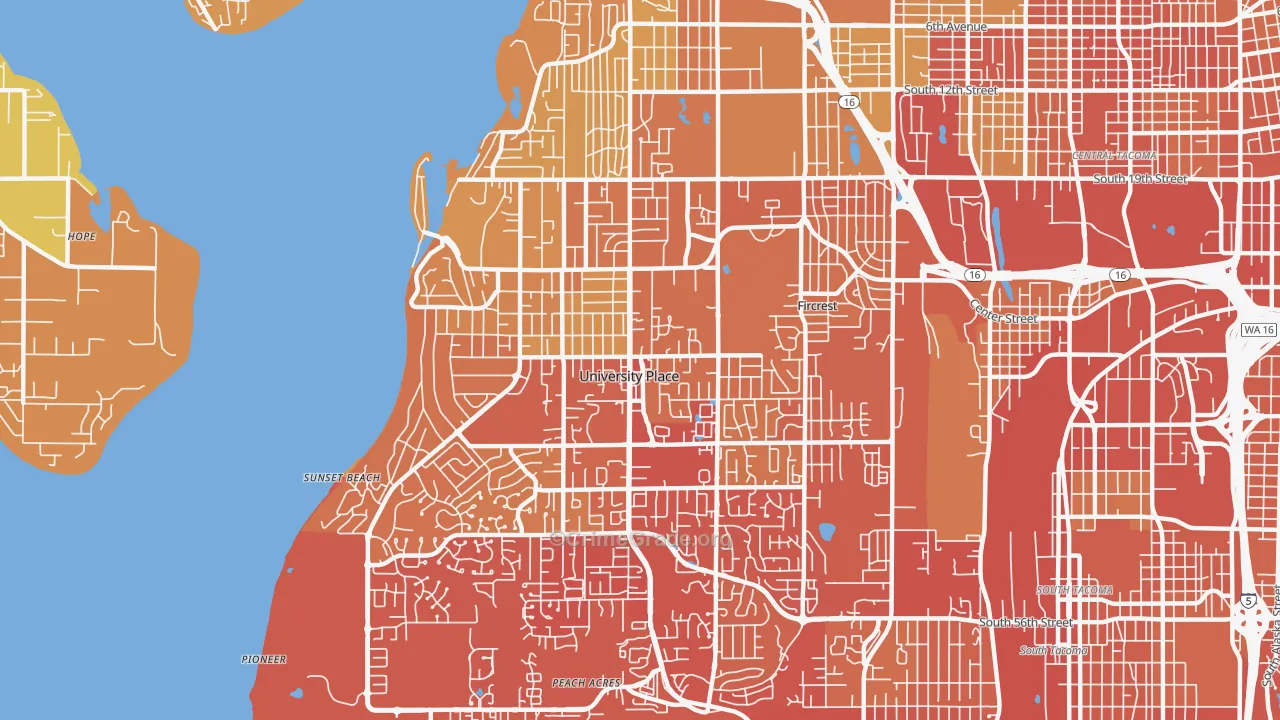 98466, WA Map of Drug-Related Crime Rates