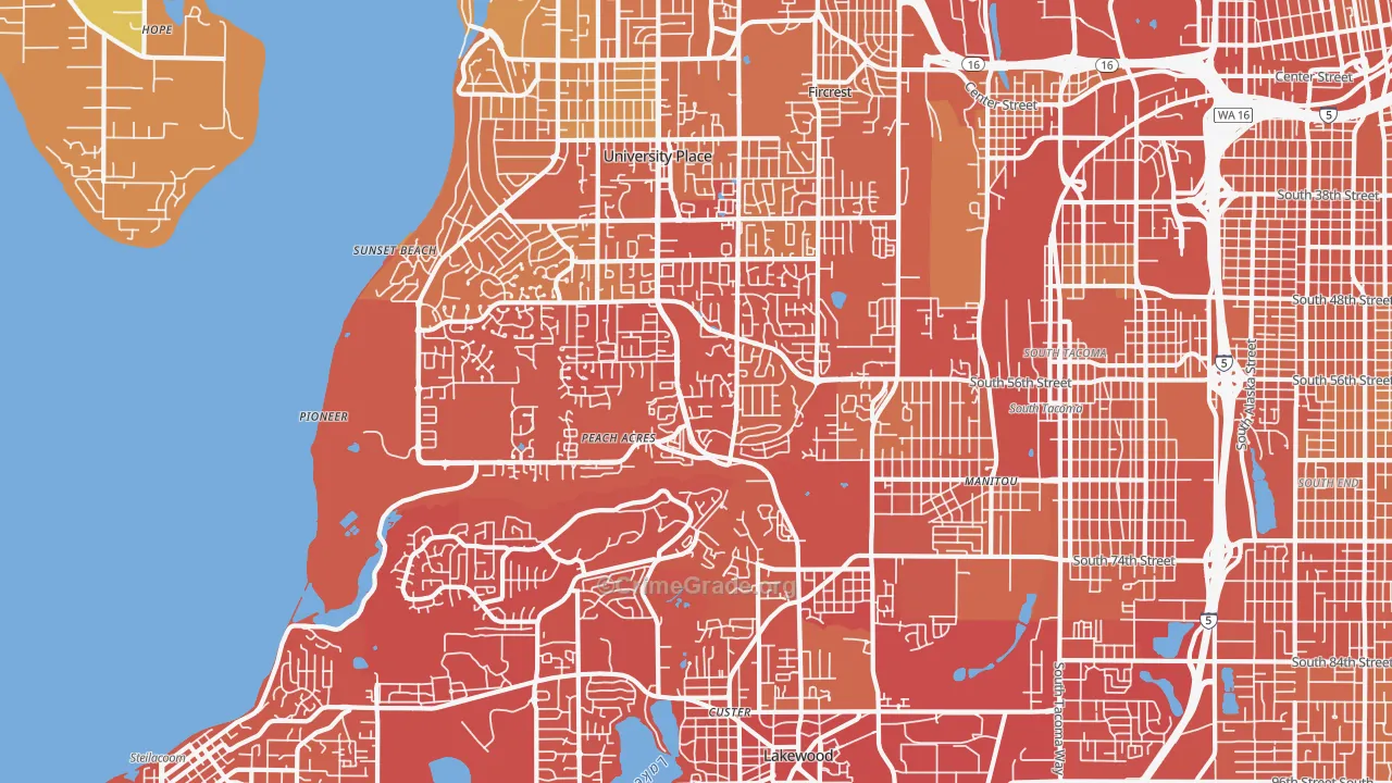 98467, WA Map of Drug-Related Crime Rates