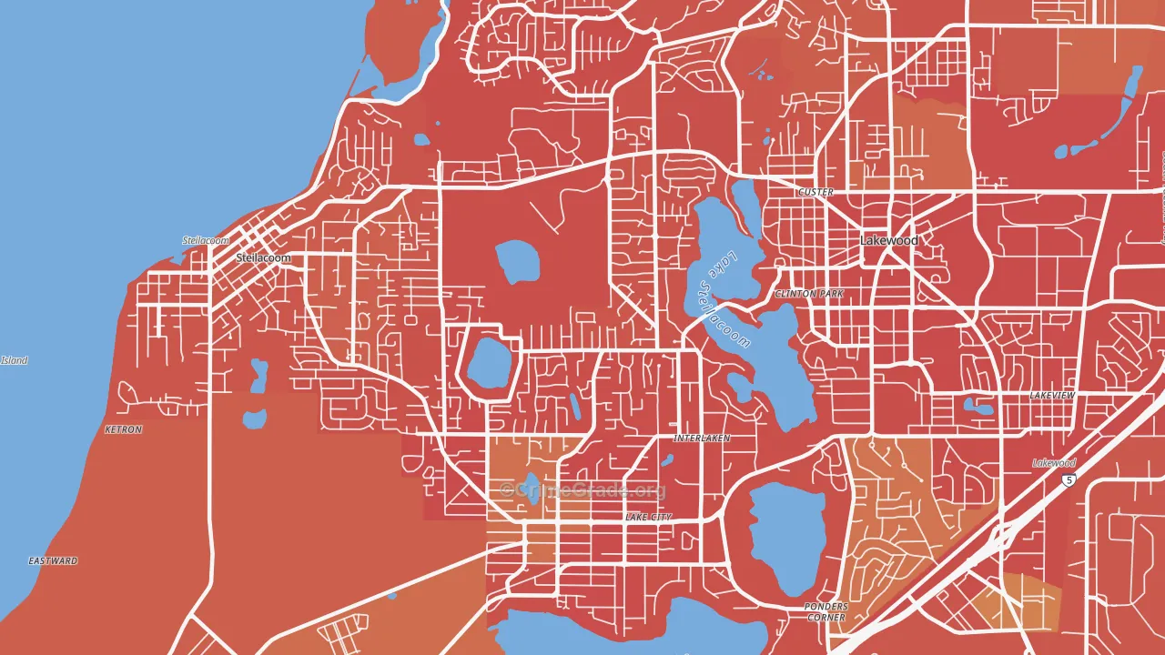 98498, WA Map of Drug-Related Crime Rates