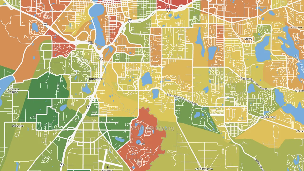 98501, WA Map of Drug-Related Crime Rates
