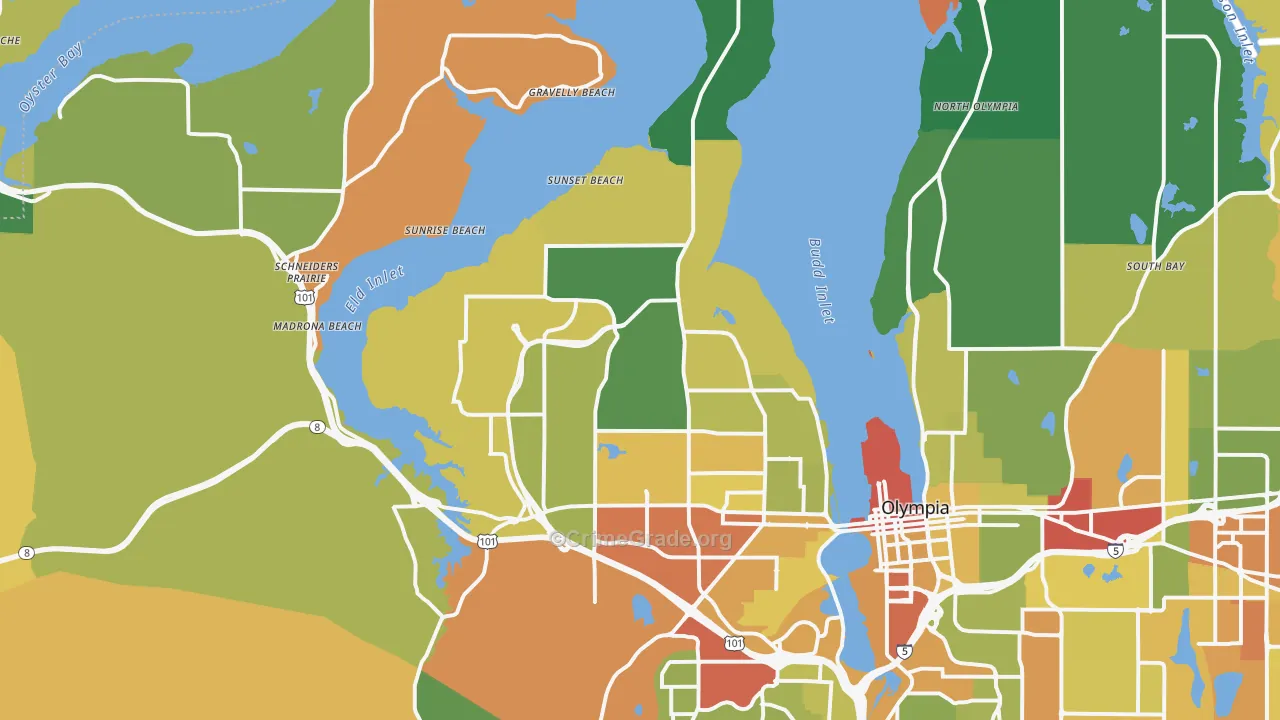 98502, WA Map of Drug-Related Crime Rates