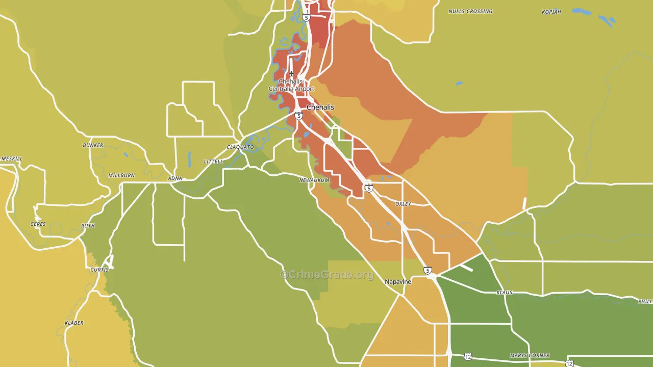 98532, WA Map of Drug-Related Crime Rates
