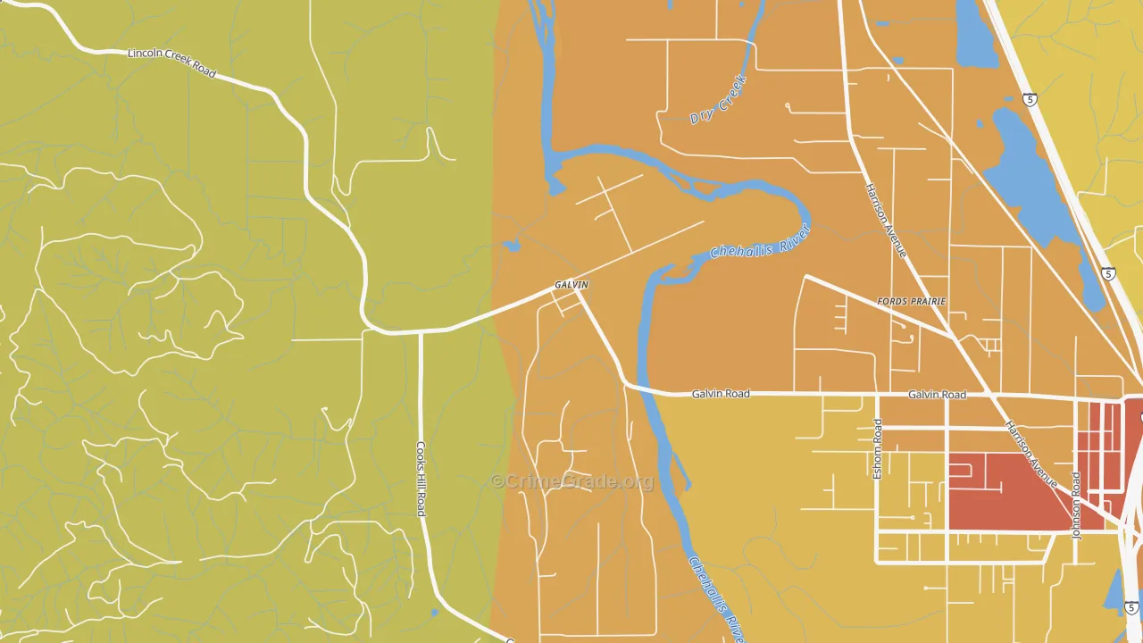 98544, WA Map of Drug-Related Crime Rates