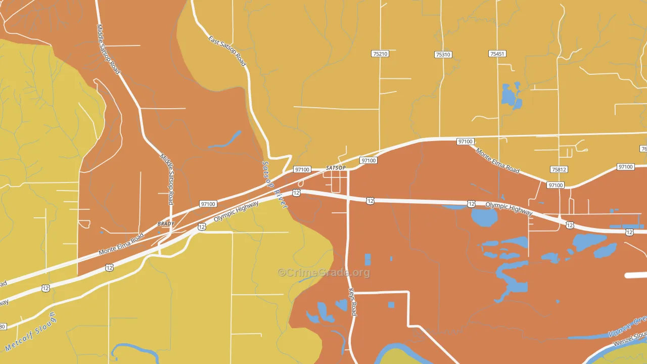 98583, WA Map of Drug-Related Crime Rates