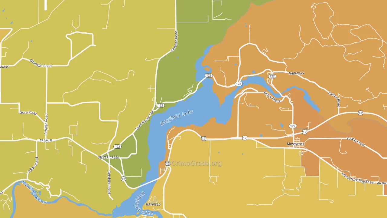 98585, WA Map of Drug-Related Crime Rates